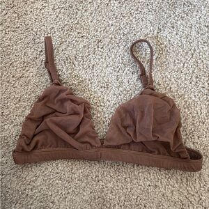 Skims triangle Brown Mesh Bralette in M